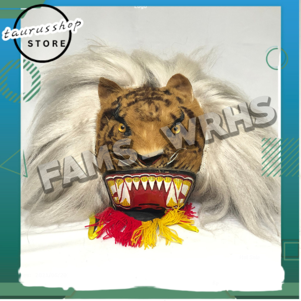 TSS Topeng Macan Reog Ponorogo Bahan Kulit Asli Variasi Macan Coklat