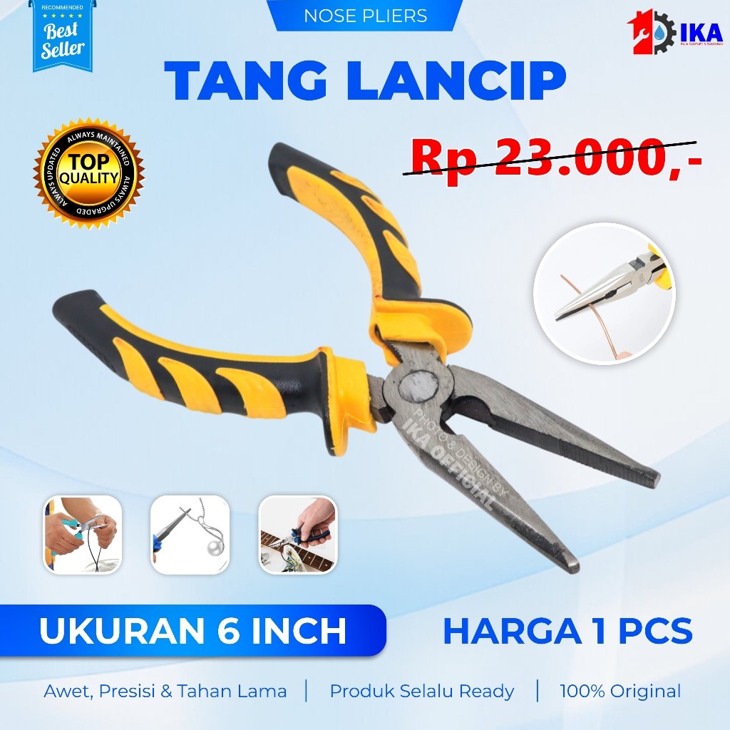 TANG LANCIP / LONG NOSE PLIERS 6 Tang Lancip 6" Industri / Tang Kombinasi Blester 6 Inch Inci l Tang