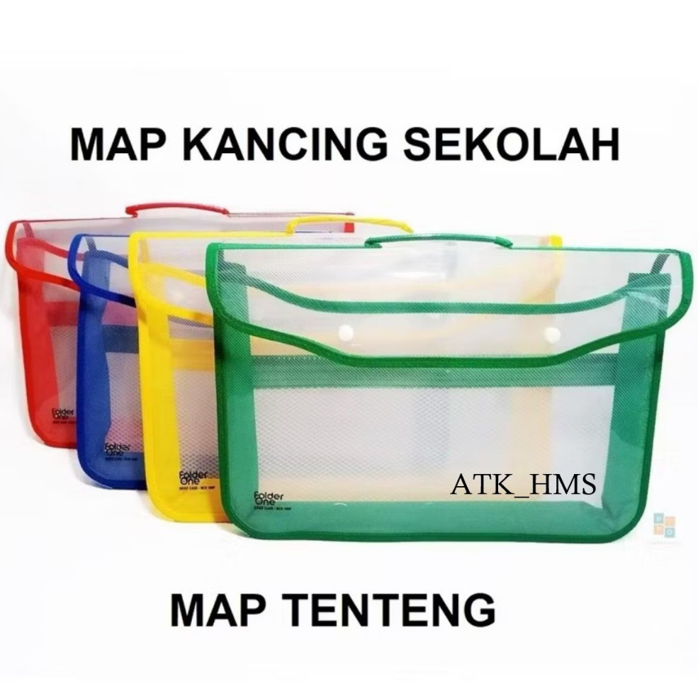 

Map Plastik Zipper Kancing Dokumen F4/Folio