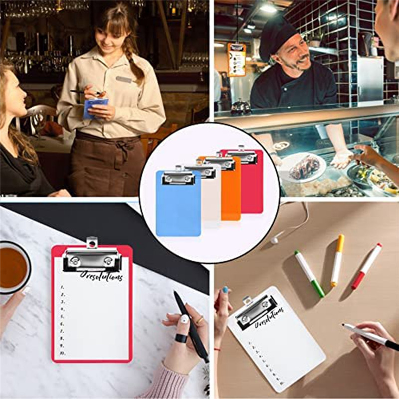 

ABKN-4Inch X 6Inch Mini Clipboard 4Pcs Small Clipboards Clip Board Notepads Clipboard Memo Size Pocket Plastic Clipboard