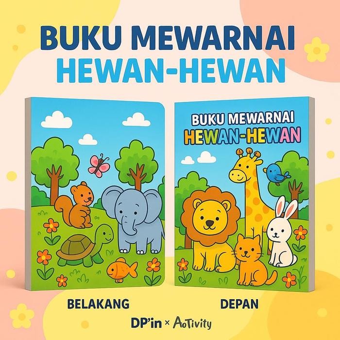 

DpinxAaTivityBuku Gambar Mewarnai [ HEWAN HEWAN ] Anak Karakter Lucu – Edukasi & Hiburan Kreatif | Buku Aktivitas Belajar Menggambar untuk PAUD TK SD - A4