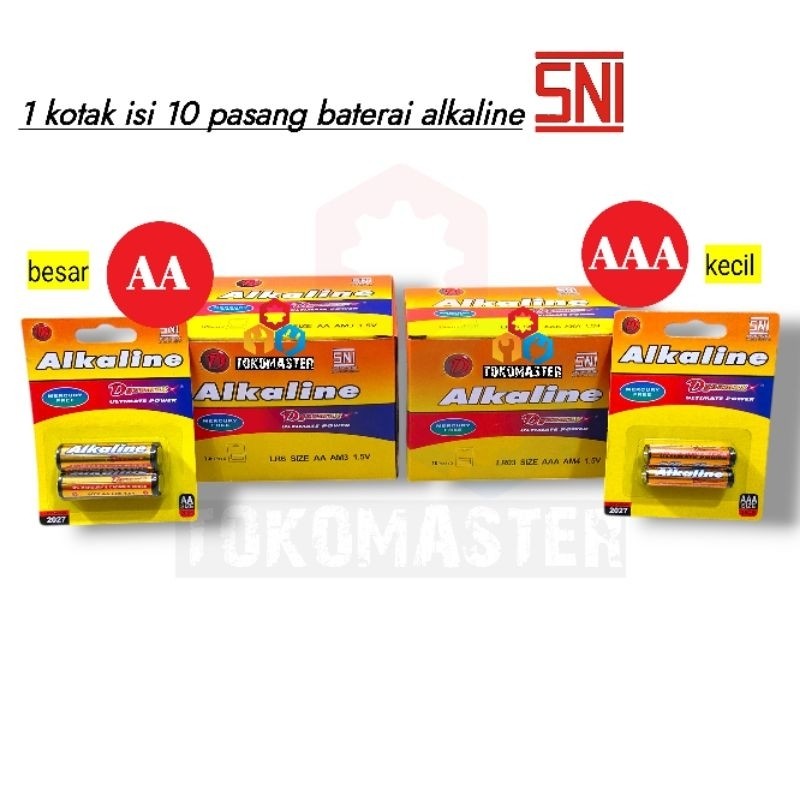 1kotak isi 10pak Baterai Alkaline AA AAA Grosir Batu Batre Batrai Batrei 2A 3A besar kecil ukuran