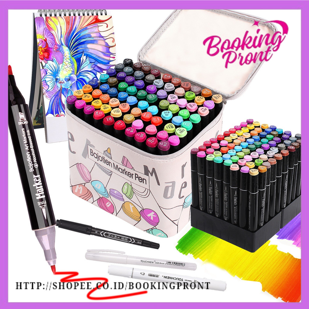 

Manga 40/60/80 Colored Marker Set Maeker colors Double Head bag watercolor pen school animation hand-painted Full set of brushes
