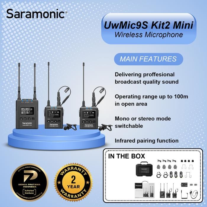 Saramonic UwMic9S Kit2 Kit 2 Mini UHF Wireless Microphone System - Not Specified