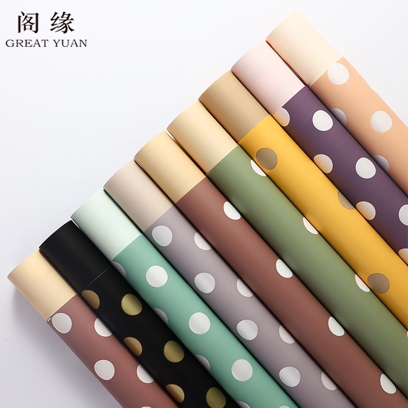 

[ 20 LEMBAR ] Kertas Buket Polkadot Cellophane Flower Wrapping Paper Flowerwrap KB11