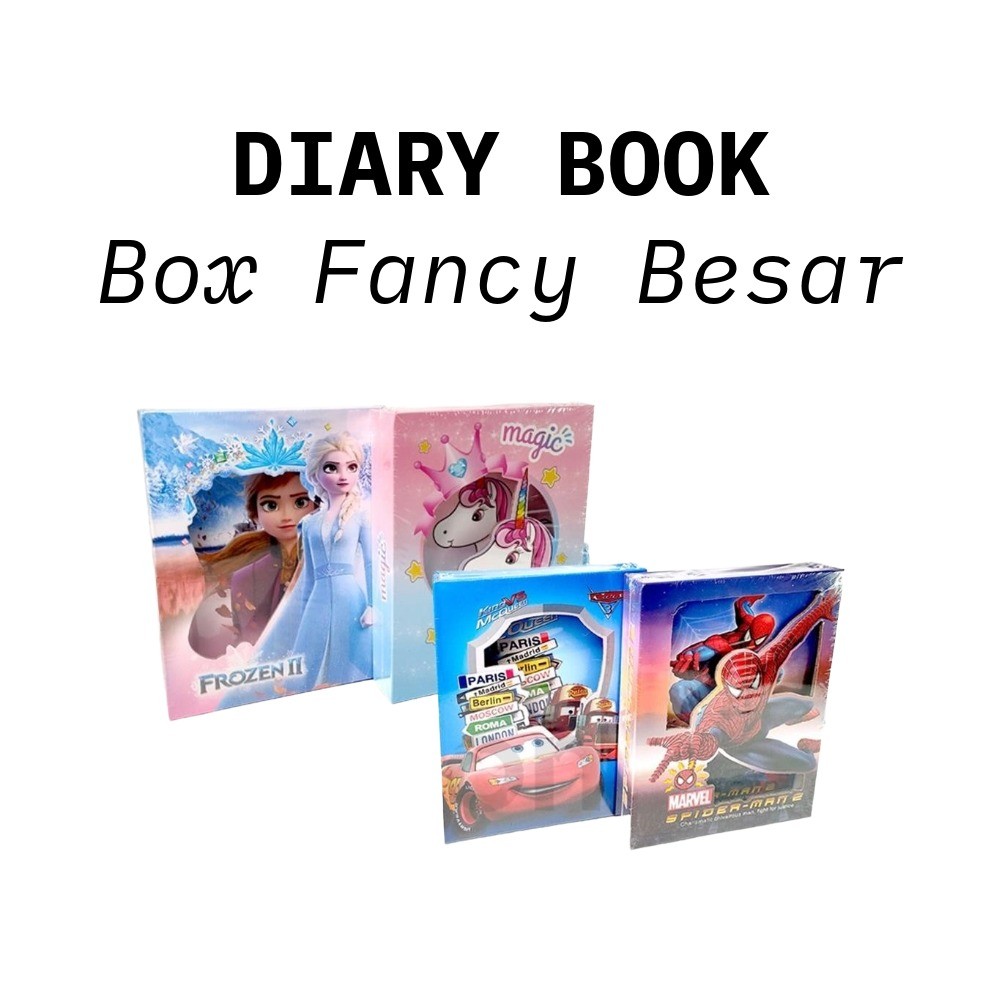 ♚Diary / Diary Box Fancy BESAR/ Notebook / Buku diary kunci dengan gembok karakter BESAR♚