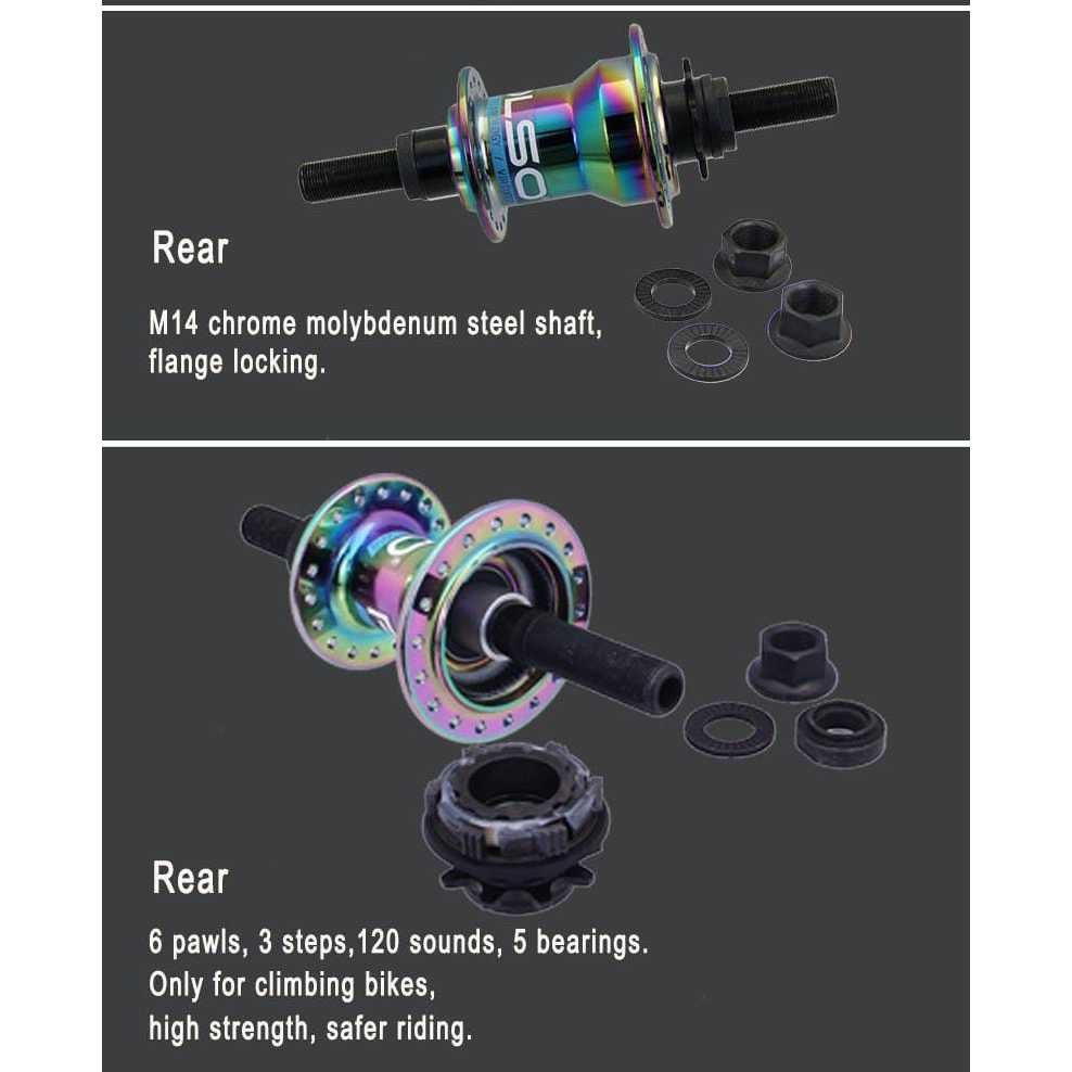 Polso Hub Freehub Sepasang BMX Female Axle COG Gear 9T 10 x 110 36 Hole 6 Pawls Tawon 36H Bearing
