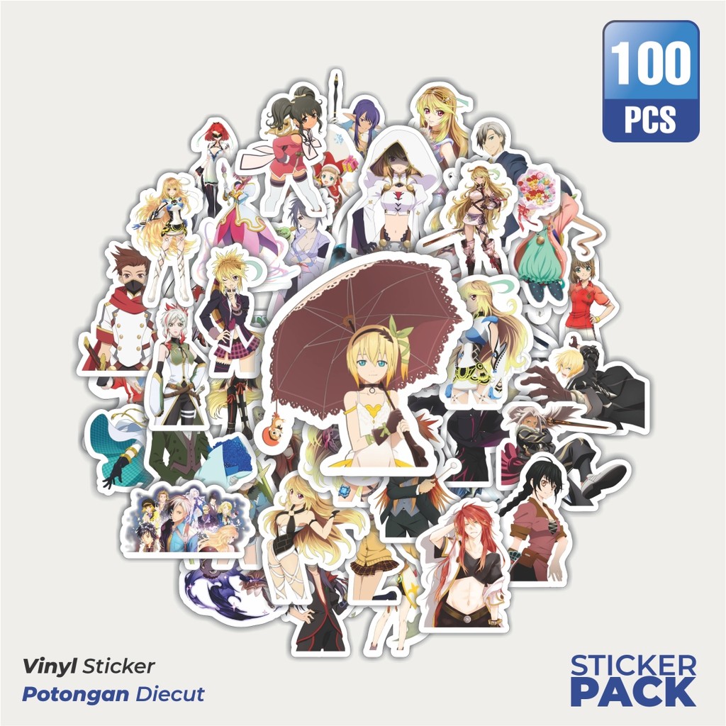 

100 PCS STIKER Stiker Game Series Tales Of Series Karakter Mix 1 Waterproof Aesthetic- Untuk Laptop, Motor, dan Helm - Paper Stationery Pack