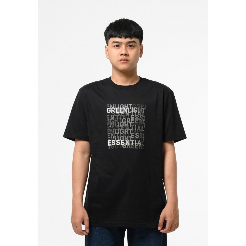 Kaos Greenlight Pria Hitam - Size Hingga XXL (Double XL)