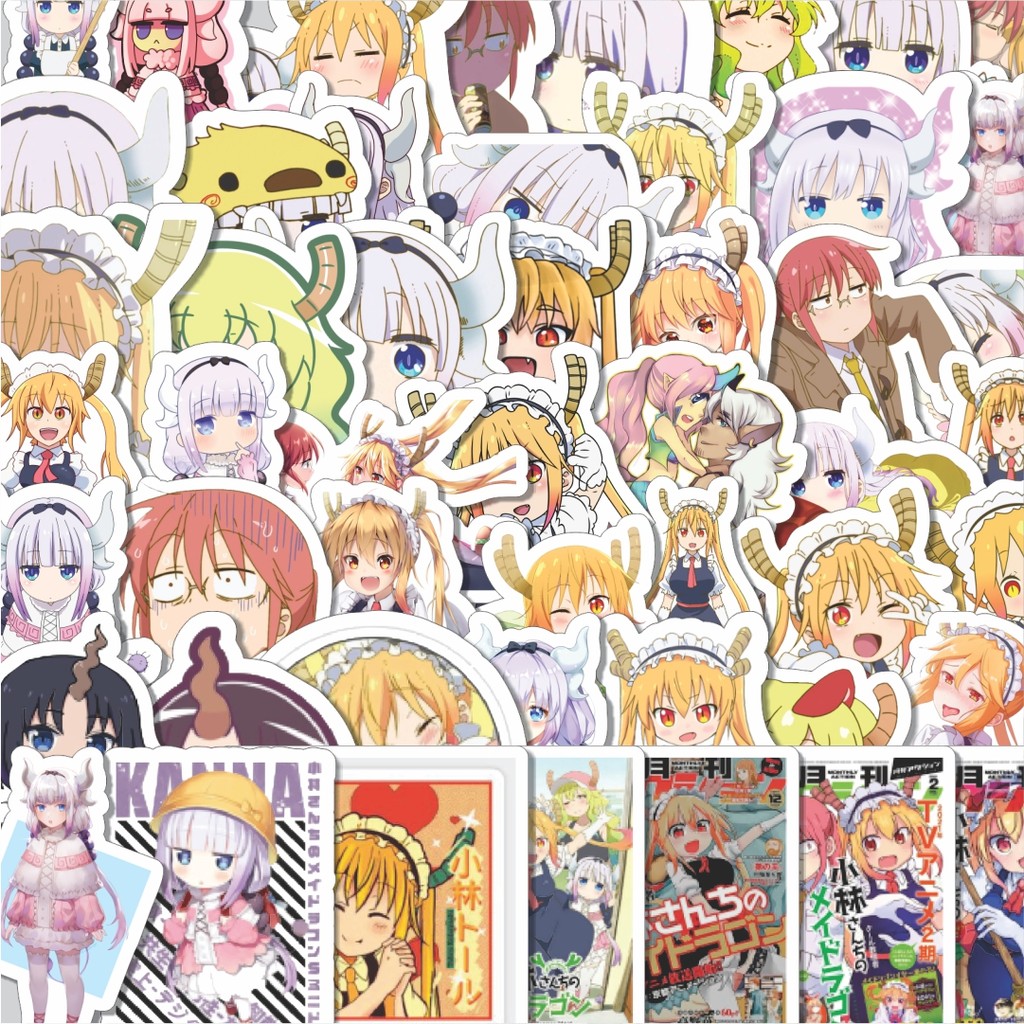 

Stiker Cutting Pack Stiker Anime Series Miss Kobayashi's Dragon Maid Karakter Mix 3 Isi 100Pcs Series Aesthetic Lucu Keren Untuk Koper Bahan Vynil
