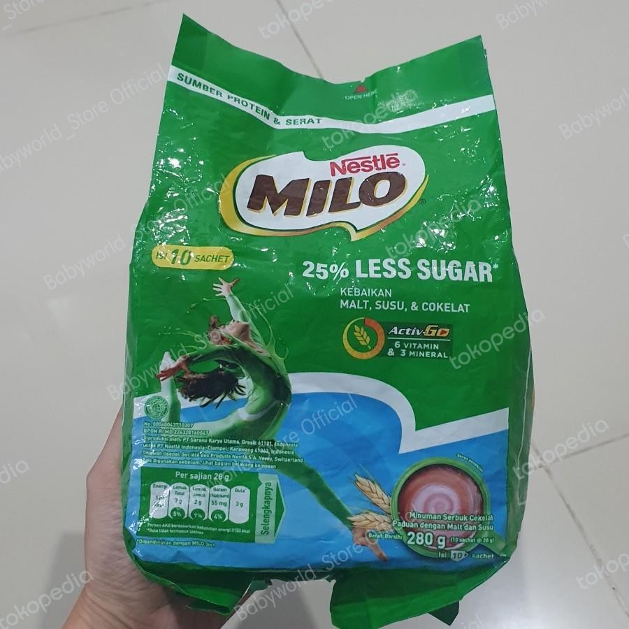 

Milo Susu Coklat Malt ActivGo LESS SUGAR ( 10 Sachets )