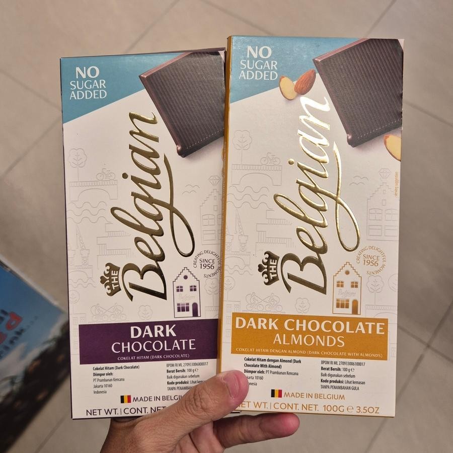 

The Belgian Chocolate No Sugar Added 100gr Rasa Dark Chocolate / Dark Chocolate Almond