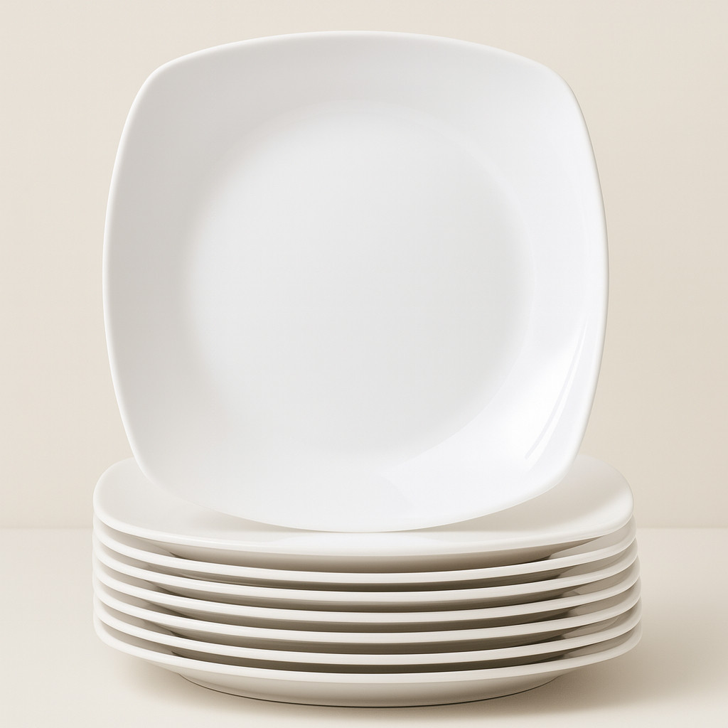 PIRING MELAMIN KECIL CEPER SEGI KOTAK 6 INCH KUE SNACK TATAKAN GELAS SEMI MELAMINE CEPER SAJI