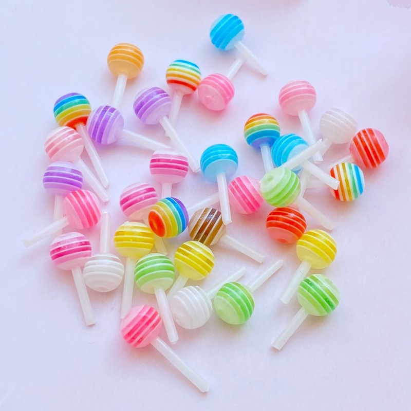 

40Pcs New Mini Lollipop Resin Scrapbooking DIY Jewelry Craft Decoration Accessorie