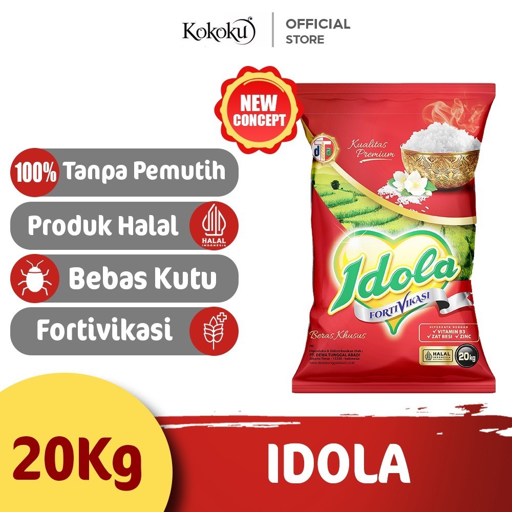 

NEW KOKOKU - Beras Fortifikasi Merk Idola 20Kg Pulen Wangi Beras Fortivikasi PREMIUM