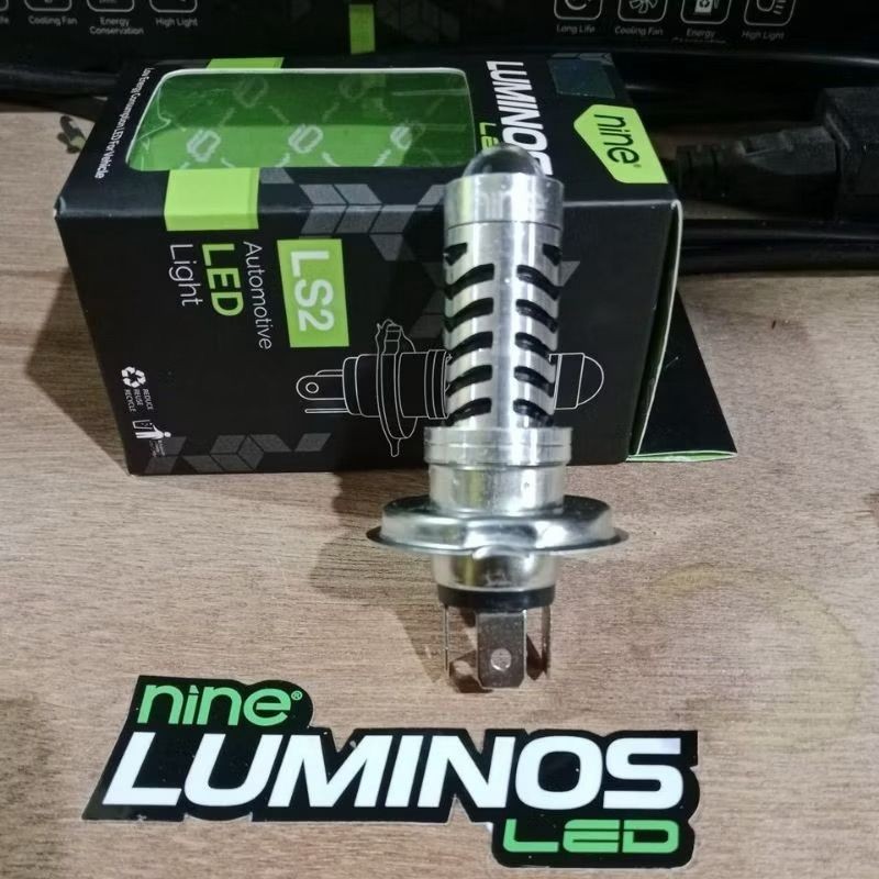 Lampu Led Luminos H4 LS2 Laser + Senja Biru Hi Low HS1 Motor Mobil Lensa Biled Mini Vixion Scoopy Ve