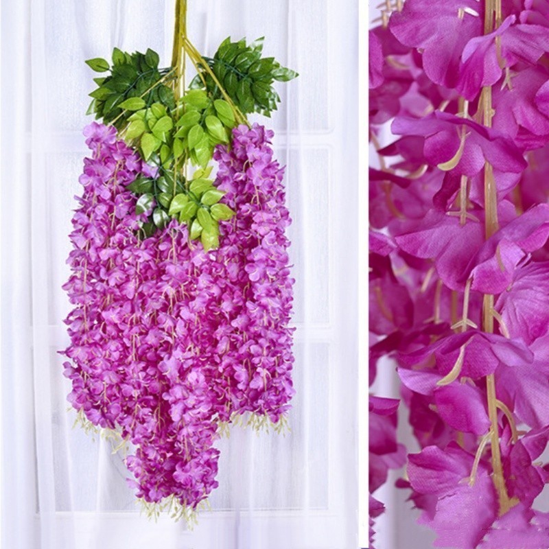 Plastik- Bunga Lavender Artificial Wisteria Tanaman Import Grosir Pernikahan Artifisial