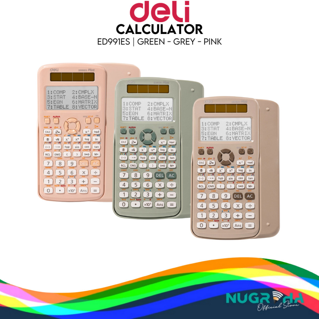 

Deli Kalkulator Scientific 417 Fungsi Garansi Sertifikat CE Auto Power Off ED991ES