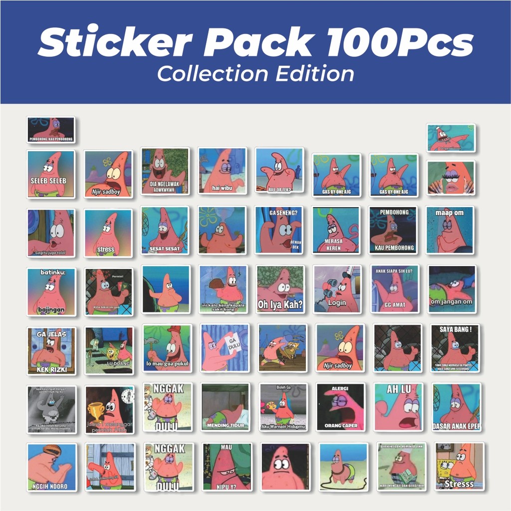 

Hot Stiker Patrick Meme V2 Lucu Anti Air Stikers Berperekat Waterproof Sticker Decal Buat Motor Helm Buku Journal Koper Casing HP Laptop Botol Minum