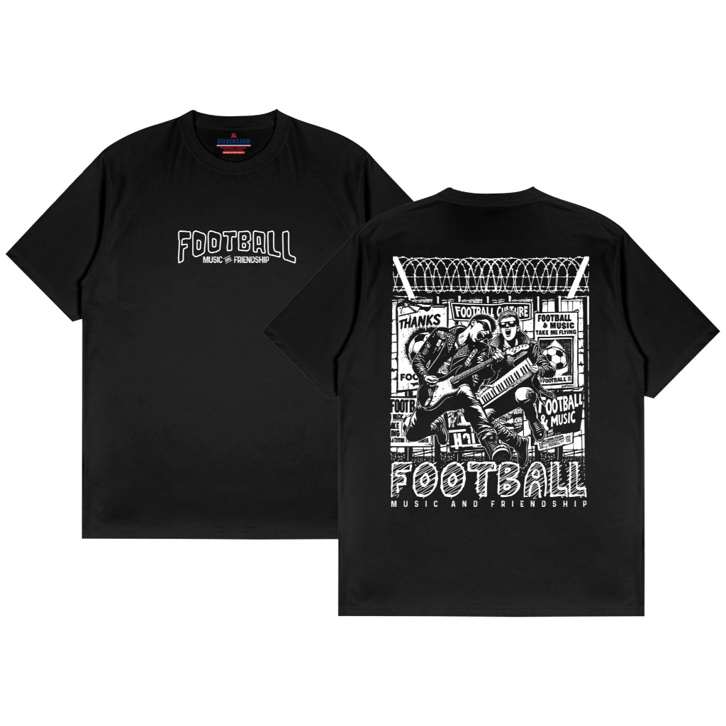 SELLMOUS - Kaos Distro Pria Dewasa Punk Football Music And Friendship Premimum Combed 24s