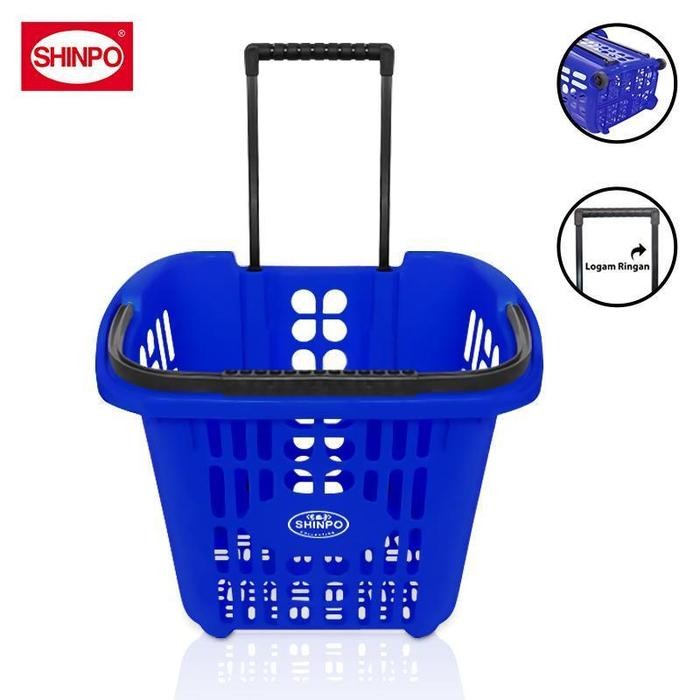 

SHINPO Keranjang Belanja / Pasar Dengan Roda Multifungsi Trolley Dorong Troli Flamingo Shopping Basket SPO-SIP-341 - Biru