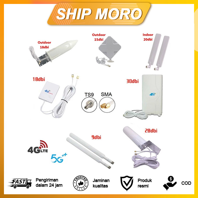 Antena Eksternal 3G 4G LTE Modem Orbit Star 2 12dBi Konektor SMA Outdoor 5 Meter Home Router Huawei 