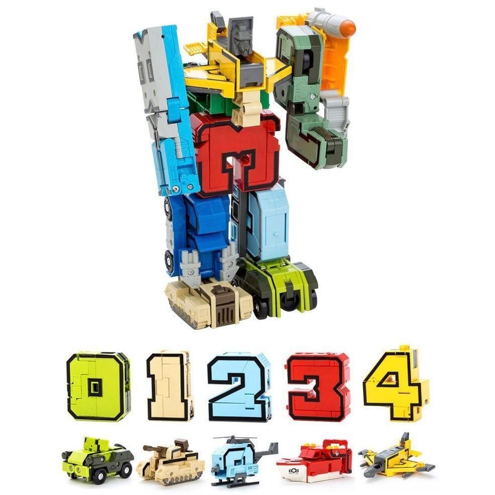 Mainan Mech Man Mainan Robot Angka Berubah Bentuk Mechman Angka 0-9
