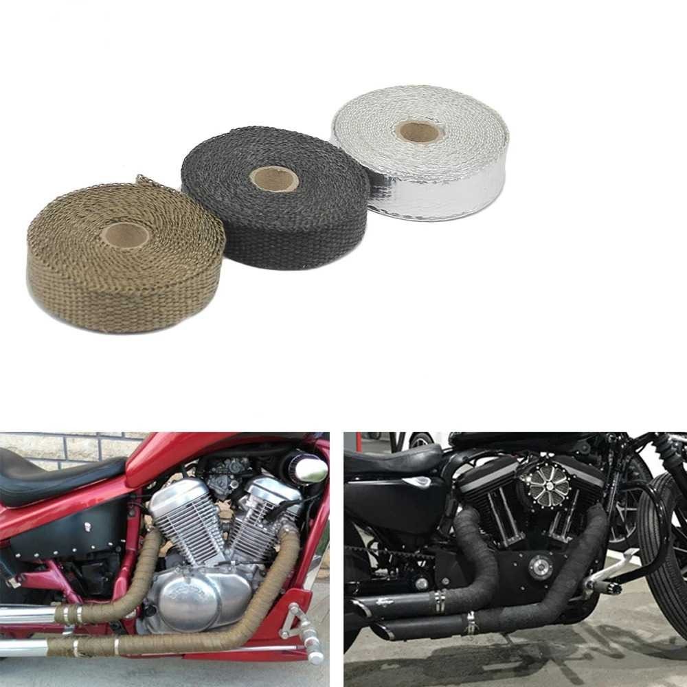 Lakban Peredam Panas Knalpot Motor Exhaust Wrap 50MM 10M | Lakban Peredam Panas Knalpot Sepeda Motor