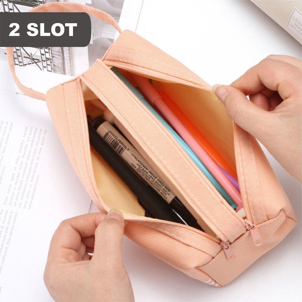 

ACEH.SDM 130839 Kotak Pensil Dan Stationery Dual Zipper / Dompet Pensil 2 Pouch