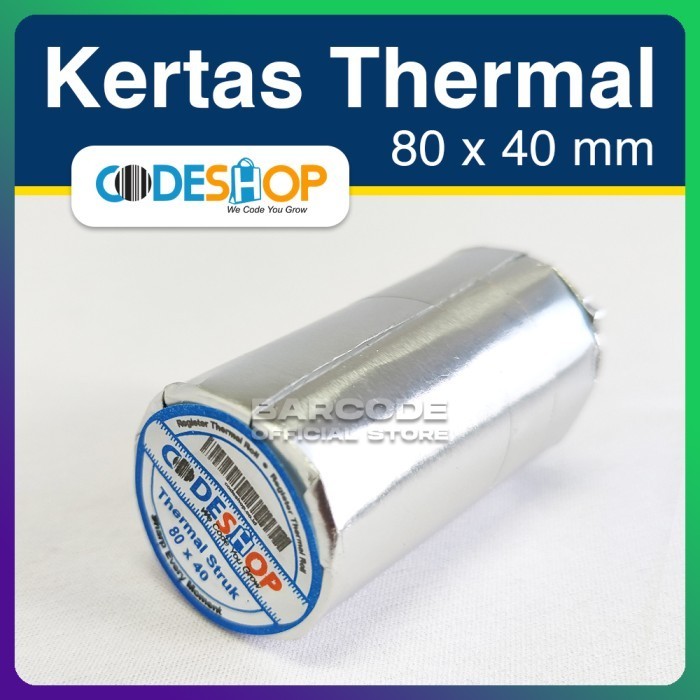 

KERTAS THERMAL PRINTER KASIR EPSON TM-T82 TM-T82X UK. 80 X 40 MM -TMA69