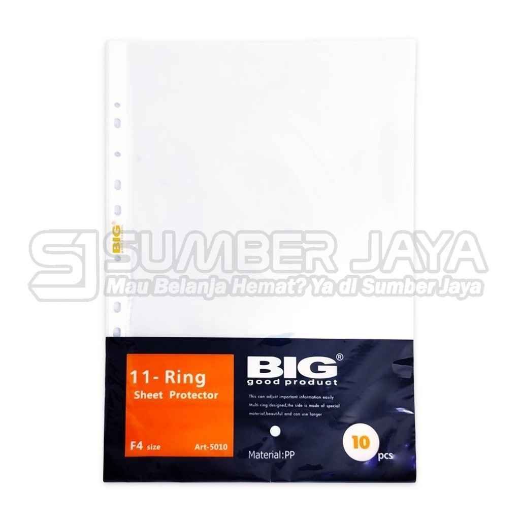 

Map Plastik BIG Sheet Protector PP Pocket F4 / Folio 1 Pack (10 pcs)