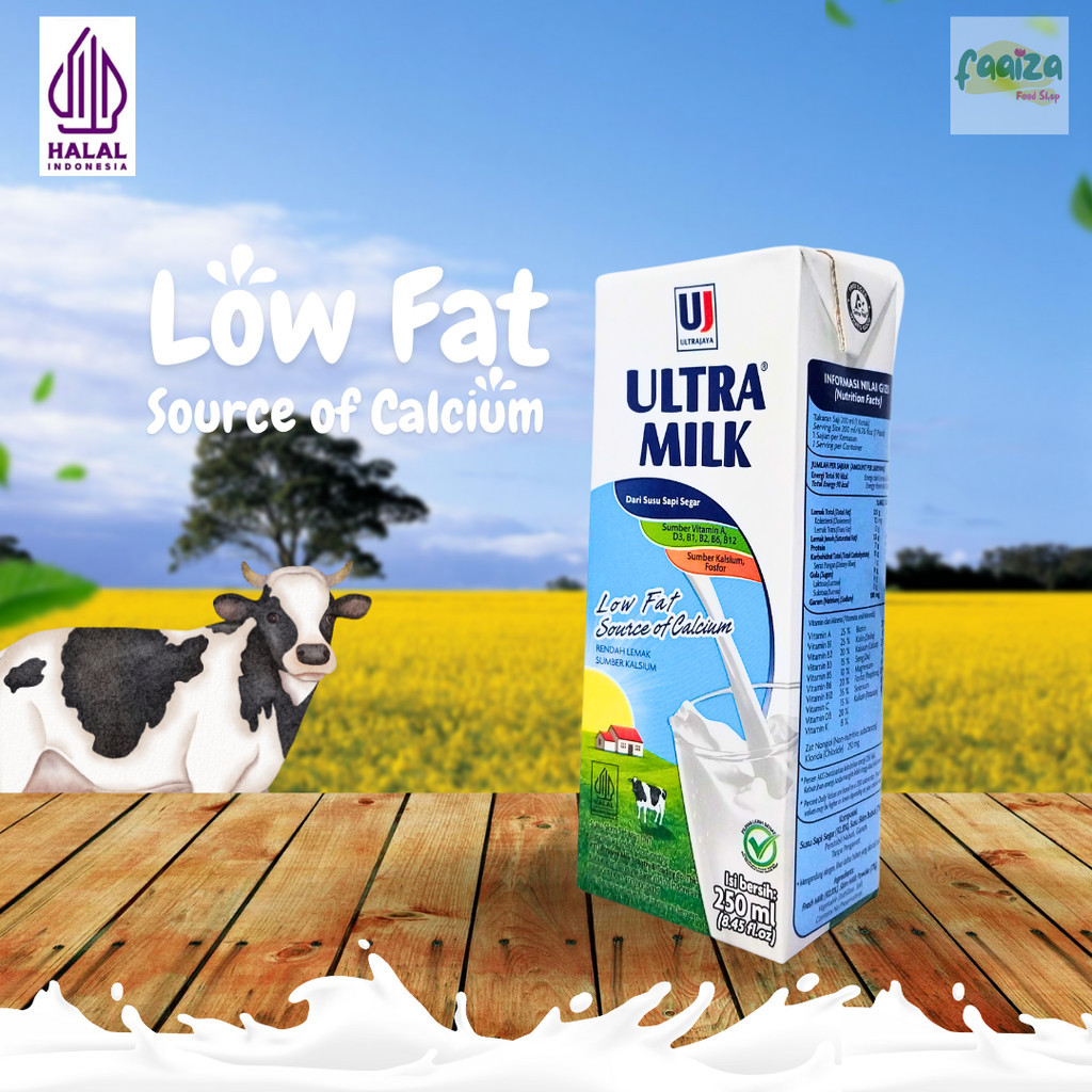 

Ultra Milk Low Fat Plain 250ml UHT Susu Cair