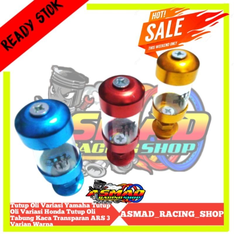 Tutup Oli Variasi Yamaha Tutup Oli Variasi Honda Tutup Oli Tabung Kaca Transparan ARS 3 Varian Warna