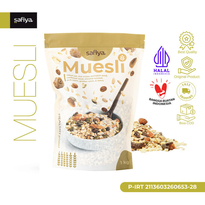 

HEMAT! Muesli Fruit and Seed 1 Kg Sereal Sehat Authentic Safiya Food