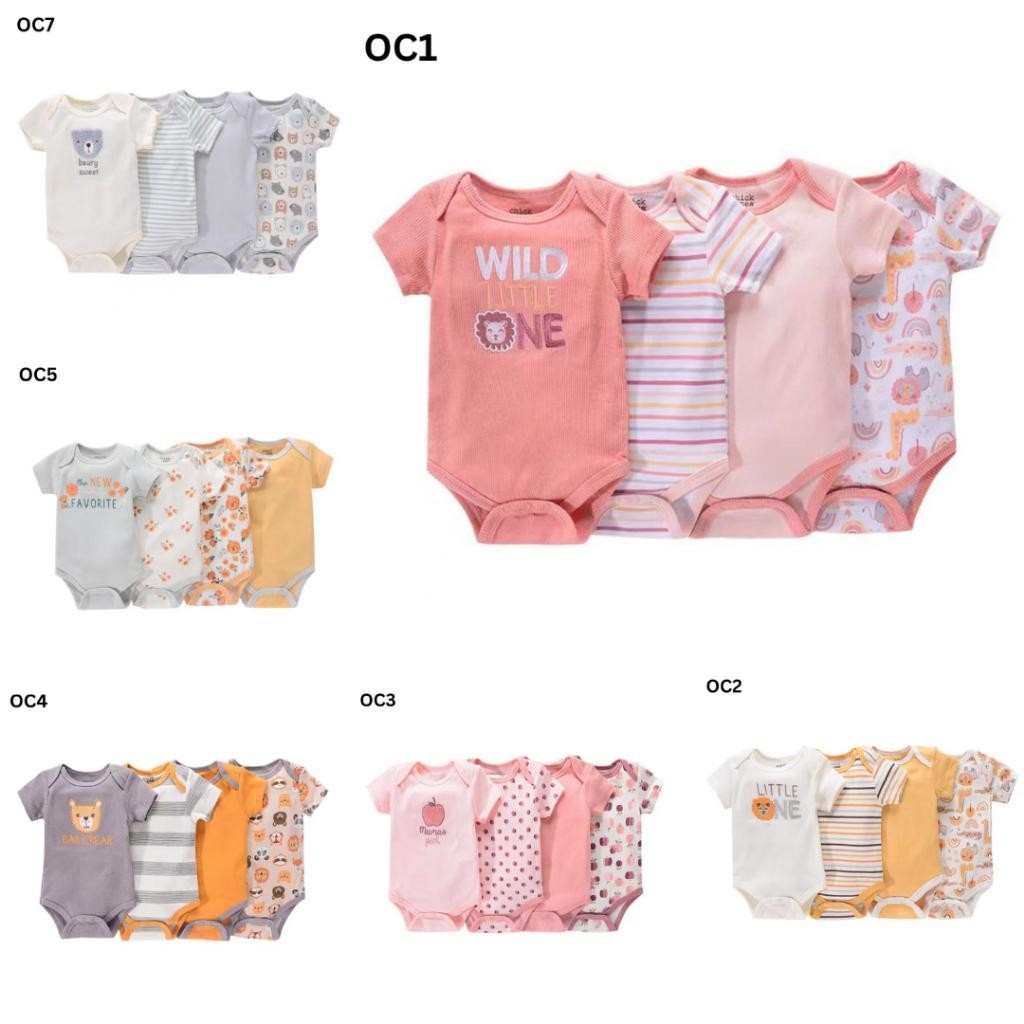 SWEETBAEBY - Bodysuit 4pcs kode OC (Jumper Bayi Baju Bayi Paket Newborn 0-9 bulan)