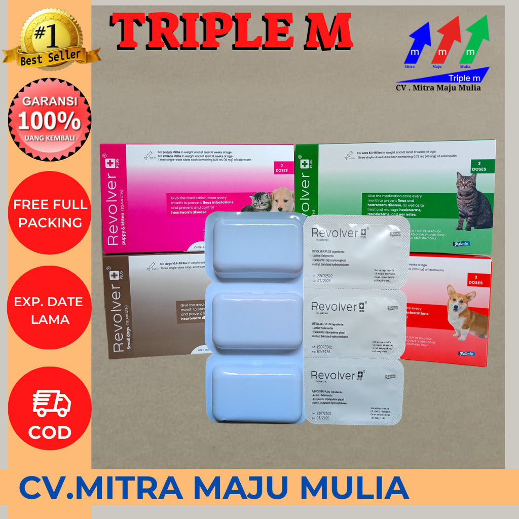 Provender Revolver Plus Cat  &  Dog 1 Tube  - Obat Tetes Kutu Kucing PETINDO MMM