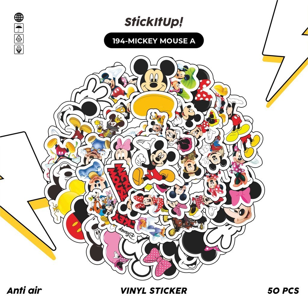 

COD✨ 50 Pcs Stiker Pack Graffiti Motif Kartun Mikey mouse Lucu Lucu Aesthetic Vynil Waterproof untuk Freebies Sticker Buku Journal Casing HP Laptop