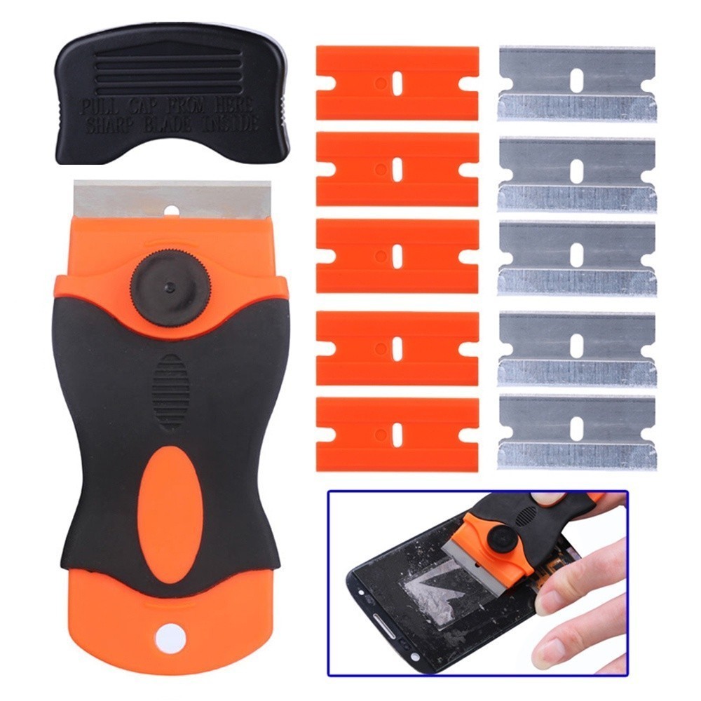 

GPRT 10pcs Refill Pisau Silet Pengupas Stiker Besi dan Plastik Mata Pisau Stiker Mobil Blade Razor