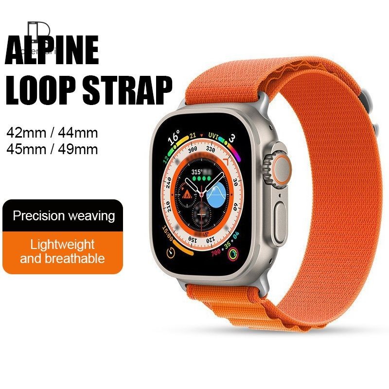 Loop Back Nylon Strap for Apple Watch Ultra 2/Ultra 42mm 44mm 45mm 49mm Iwatch Series SE 6 3 5 4 2 1