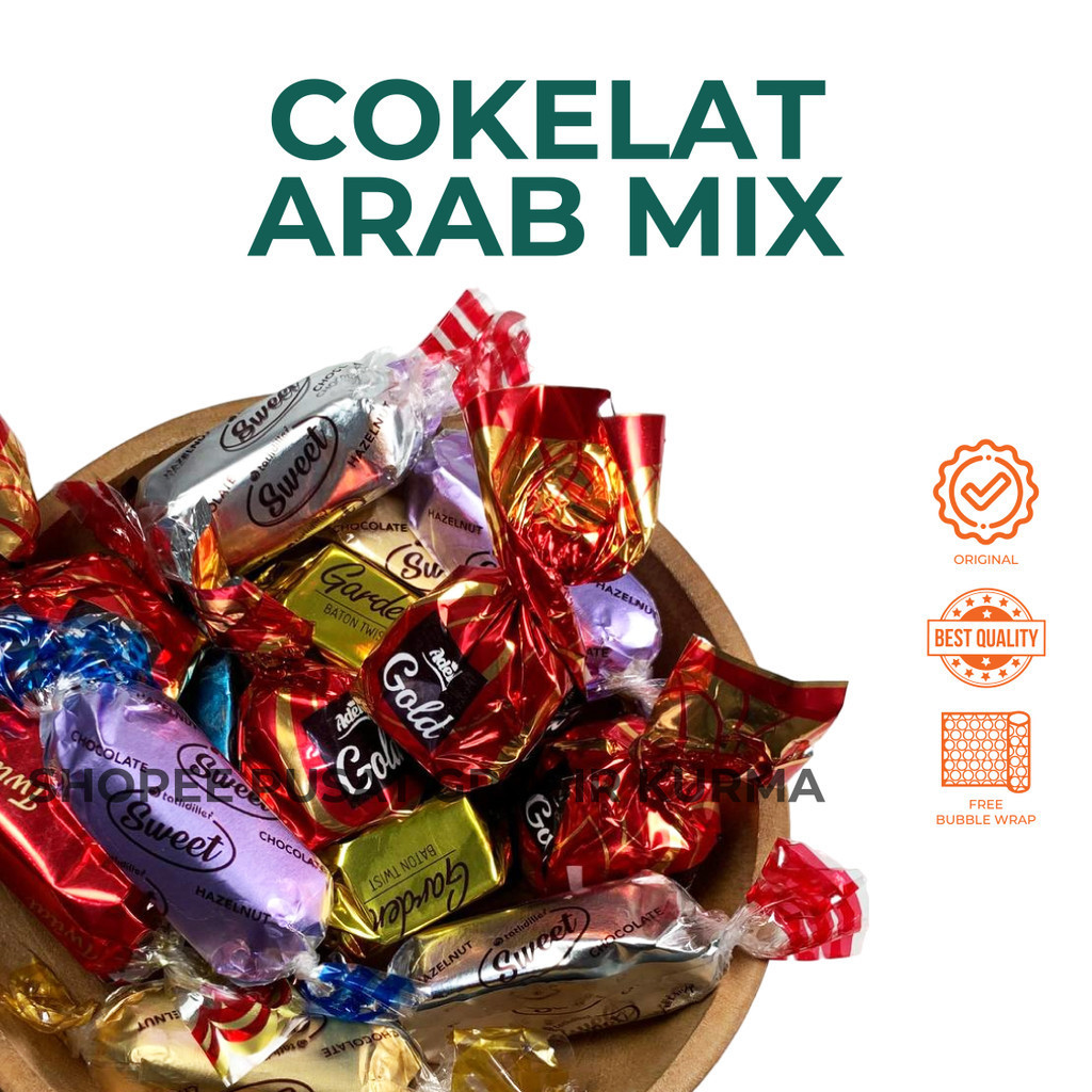 

COKLAT ARAB MIX OLEH OLEH HAJI UMROH ORIGINAL COKELAT TURKEY 500gr/1kg