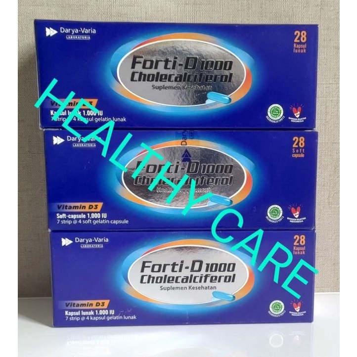 FORTI D 1000 IU BOX ISI 28 SOFT GEL suplemen vitamin d3 1000 IU HALAL sertifikasi MUI