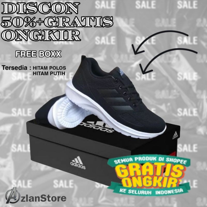 Sepatu Sekolah Hitam Putih -  Hitam Polos Pria/Wanita Sepatu Kerja Sepatu Sneakers Casual/ Anak rema