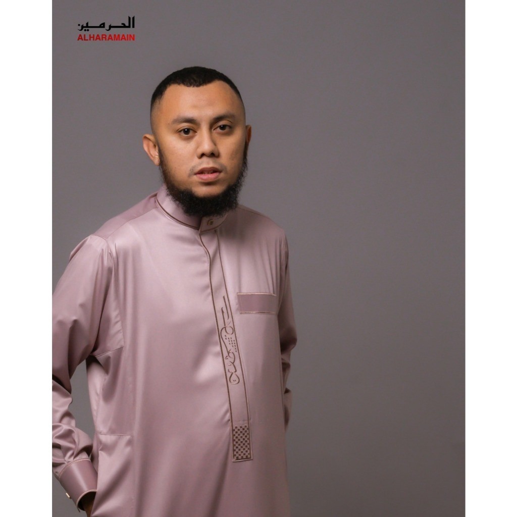 AL Haramain Jubah / Gamis Pria Remaja & Dewasa Slimfit Resleting Bordir (LGH 002) | Coklat Tua | Cok