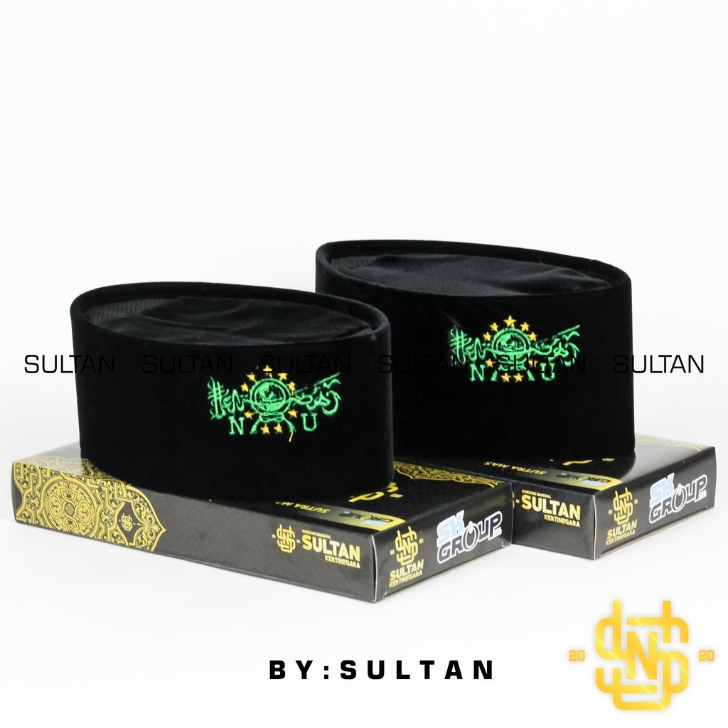 NU SULTAN GOLD - Ac Spesial Dewasa Peci Hitam Bludru ROYAL Tebal Bordir NU AC Anak dan Dewasa Songko