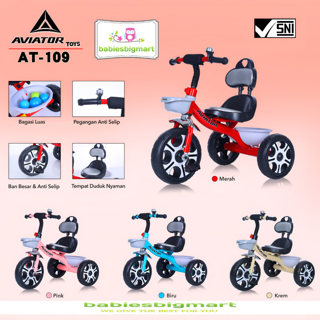 SEPEDA ANAK RODA 3 TIGA TRICYCLE EXOTIC AVIATOR AT 251 / ET 702 Pacific PC 515 / AT 109 / AT 101 / P