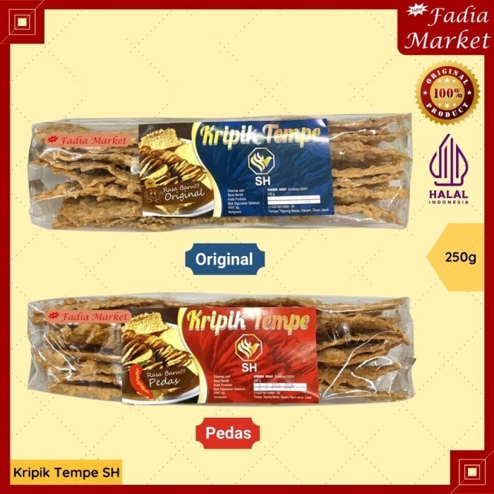 

Kripik Keripik Tempe Goreng Kering SH 250g Original Pedas - Original