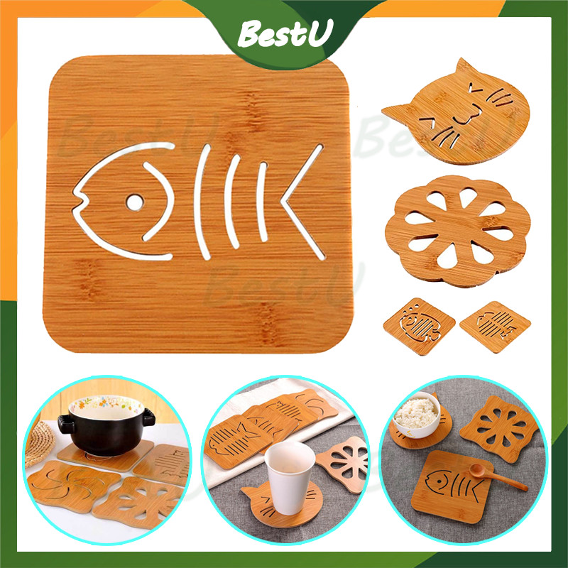 Tatakan Kayu Alas Panci / Tatakan Piring Melubangi Alas Piring Gelas/Tatakan Alas Piring /Tatakan Da