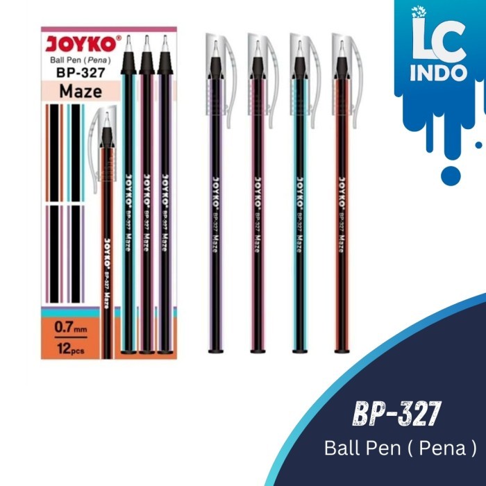 

Pulpen Joyko BP 237 Maze 0,7 mm Ballpoint Pena hitam isi 12 pcs ( 1 lusin )