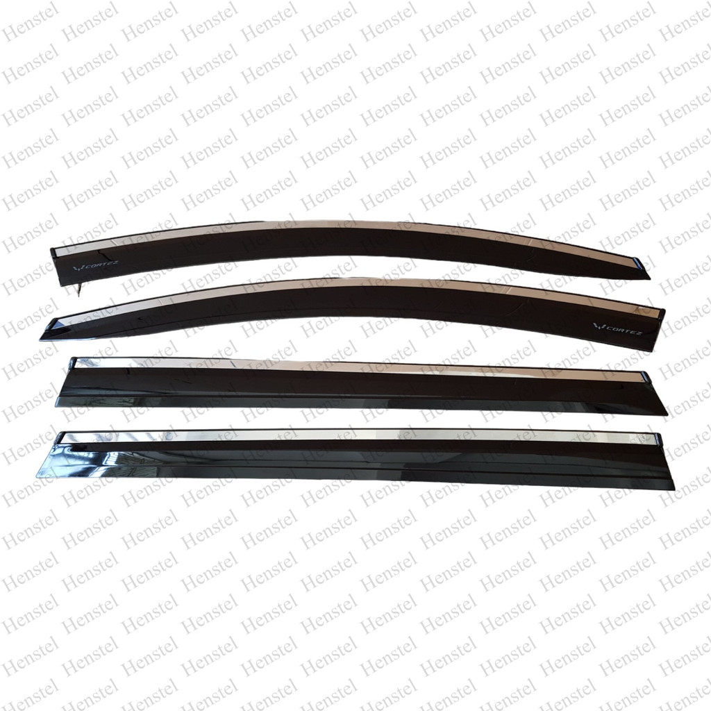 Talang air cortez injection (4 pcs) list chrome - Henstel Variasi Mobil
