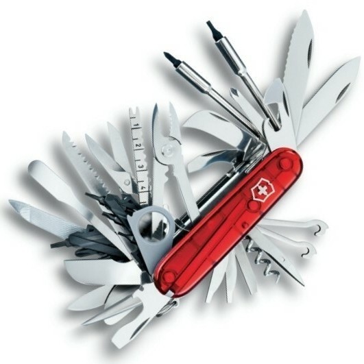 VICTORINOX SWISS CHAMP SWISSCHAMP XLT SURVIVAL HIKING CAMPING WITH PARACORD KNIFE PISAU LIPAT (RD)